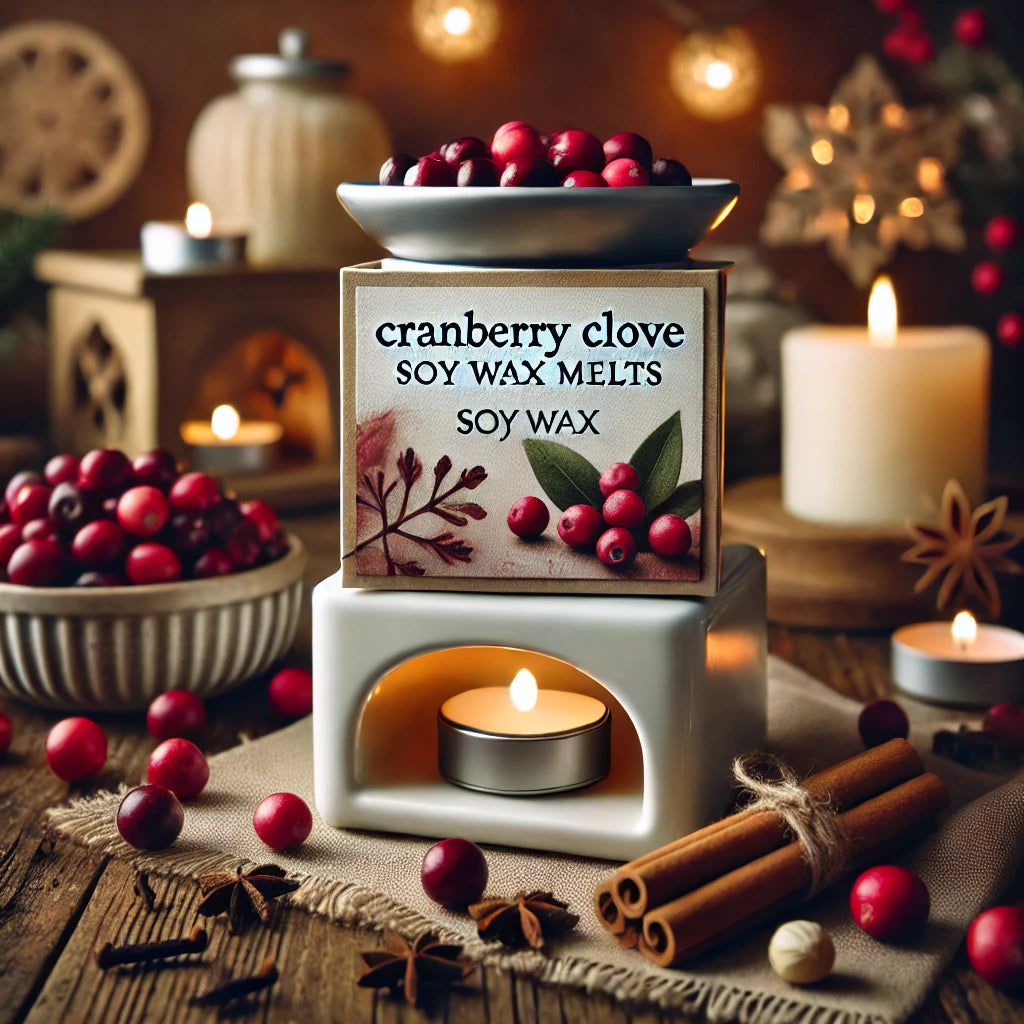 Wax Melt 100 % Soy Hand poured CRANBERRY CLOVE. 3oz. RUBY RADIANCE. Home, kitchen, pets, laundry, gift, candle.