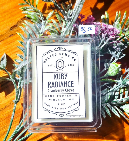 Wax Melt 100 % Soy Hand poured CRANBERRY CLOVE. 3oz. RUBY RADIANCE. Home, kitchen, pets, laundry, gift, candle.