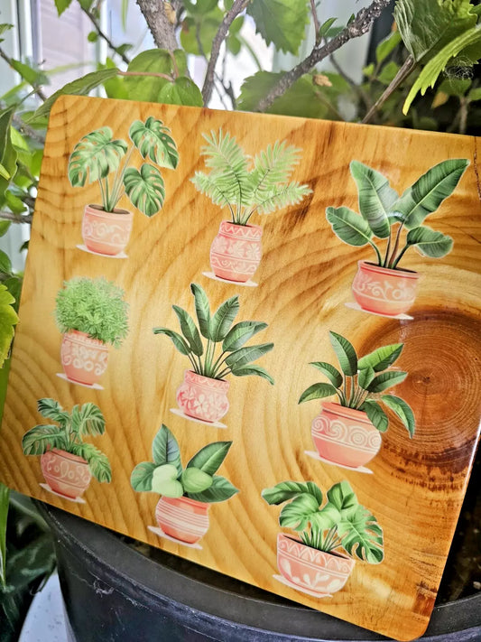 WOOD plant sign wall décor. Potted plants. Glossy. Trending. FLORAL